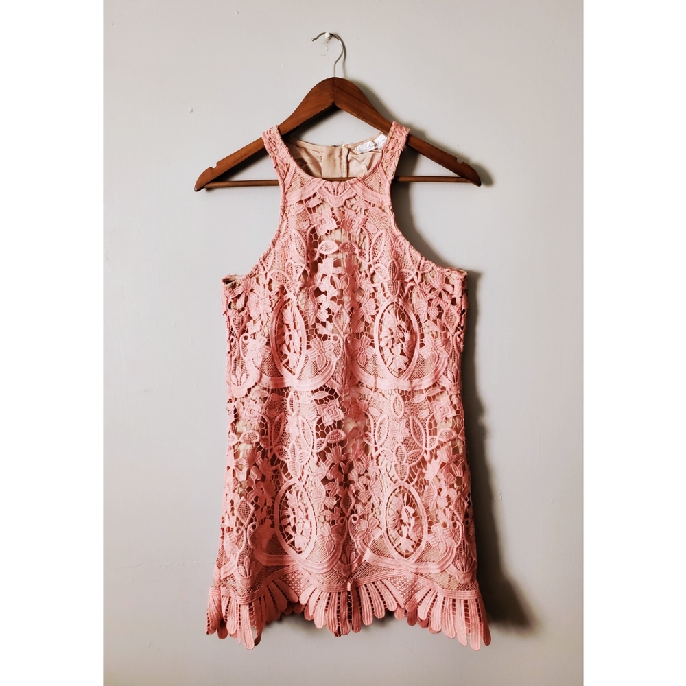 Lovers + Friends | Caspian Floral Lace Embroidered Sleeveless Mini Dress